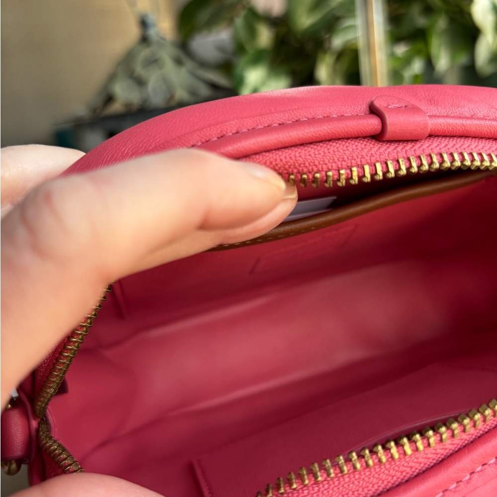 Coach Coral Quilted Mini Crossbody with Gold Turn-Lock and Removable Strap - Picture 6 of 16